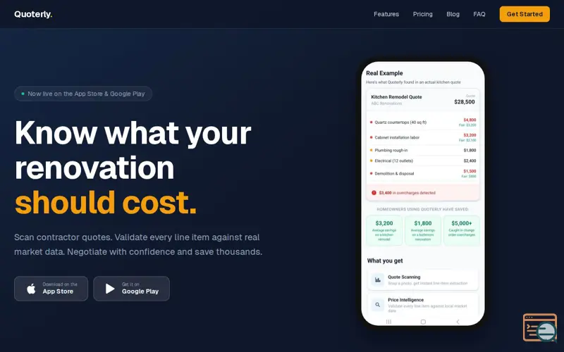 Screenshot of Quoterly