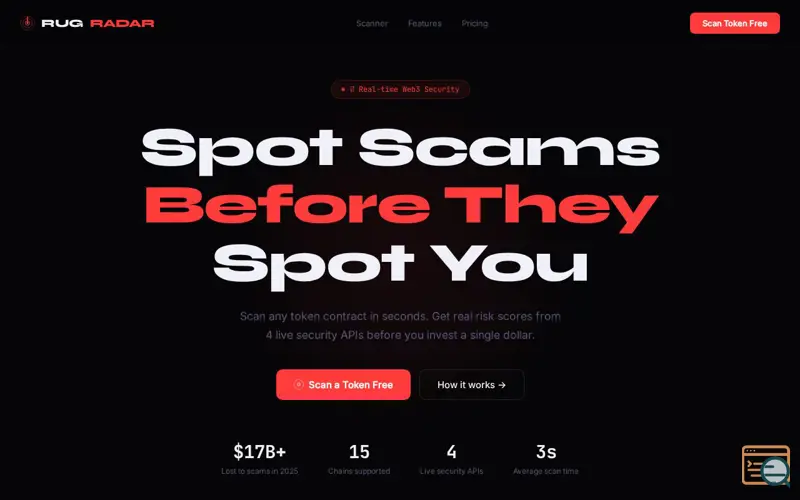 Screenshot of RugRadar 