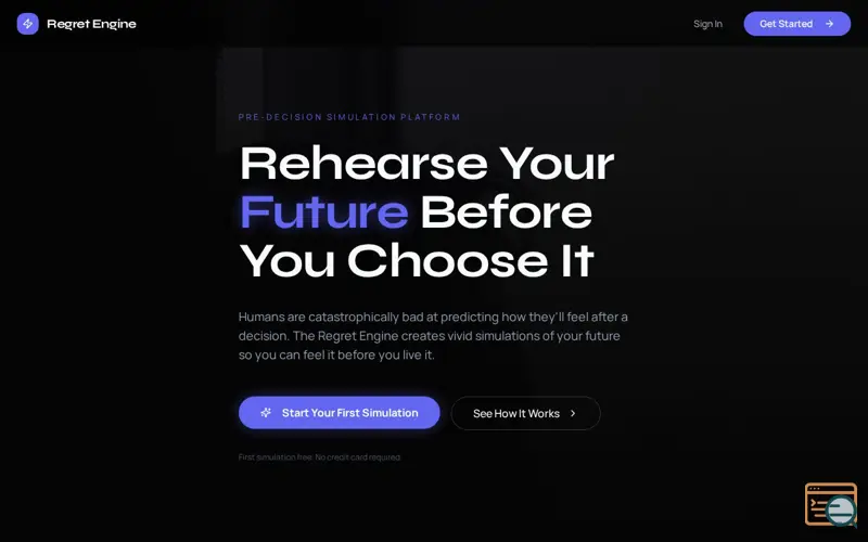 Screenshot of The Regret Engine