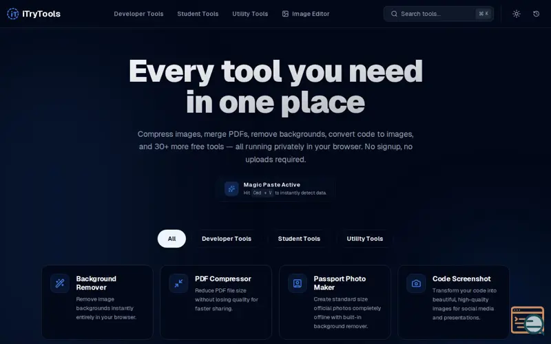Screenshot of iTryTools
