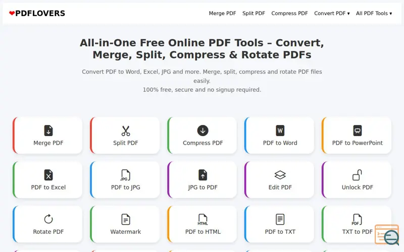 Screenshot of PDFLOVERS