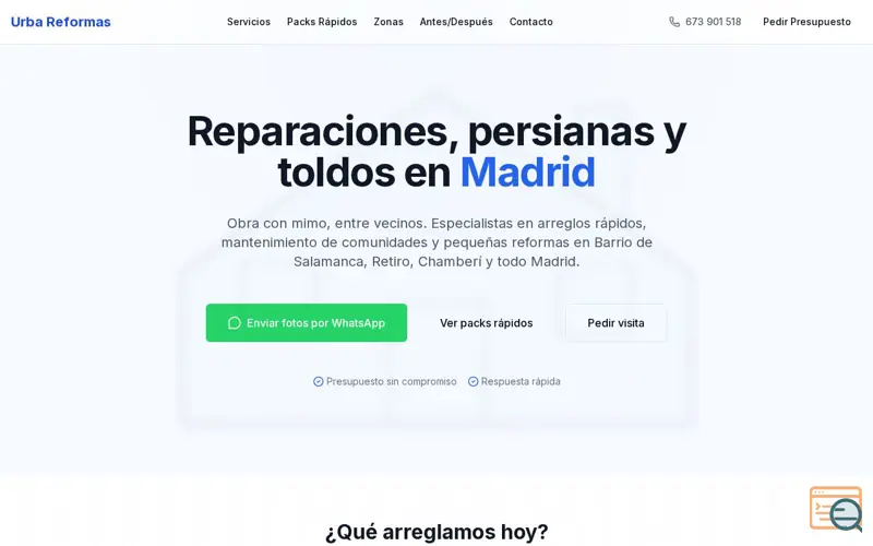 Screenshot of Urba Reformas Madrid