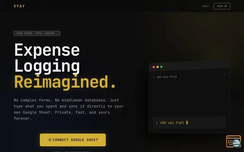 Screenshot of Vyay - Expense Tracker + Analytics