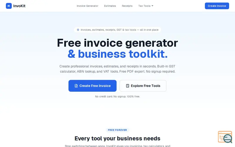 Screenshot of InvoKit