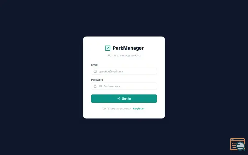 Screenshot of ParkManager