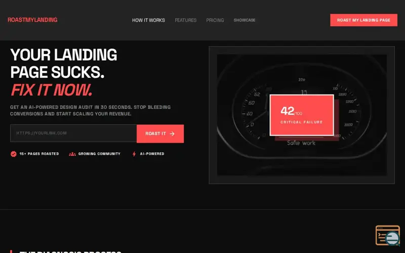 Screenshot of RoastMyLanding