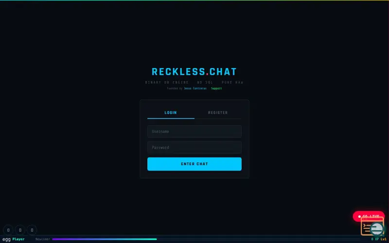 Screenshot of Reckless Chatroom