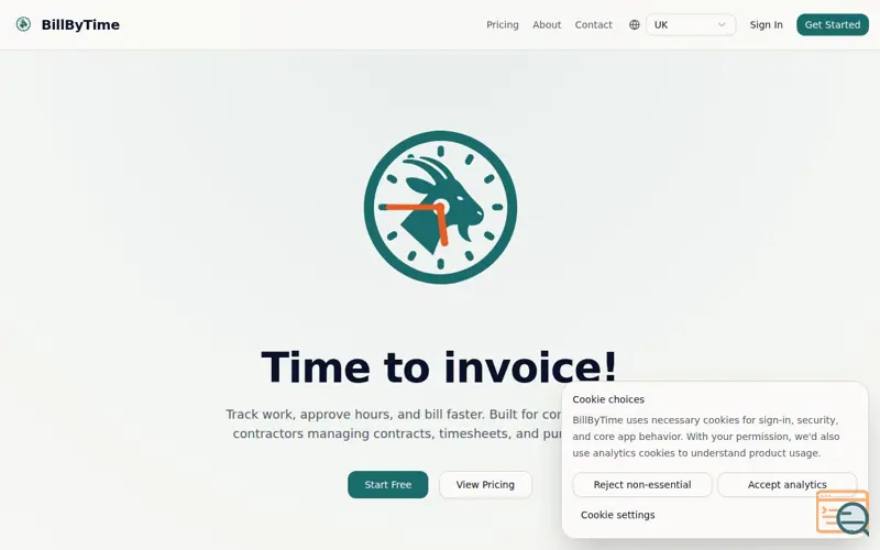 Screenshot of BillByTime
