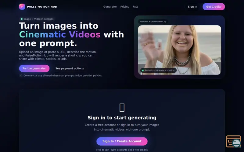 Screenshot of PulseMotionHub
