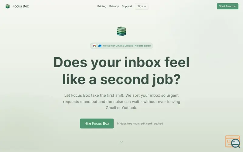 Screenshot of Focus Box