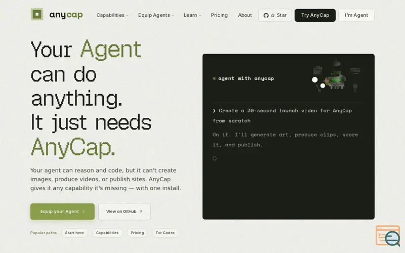 Screenshot of AnyCap