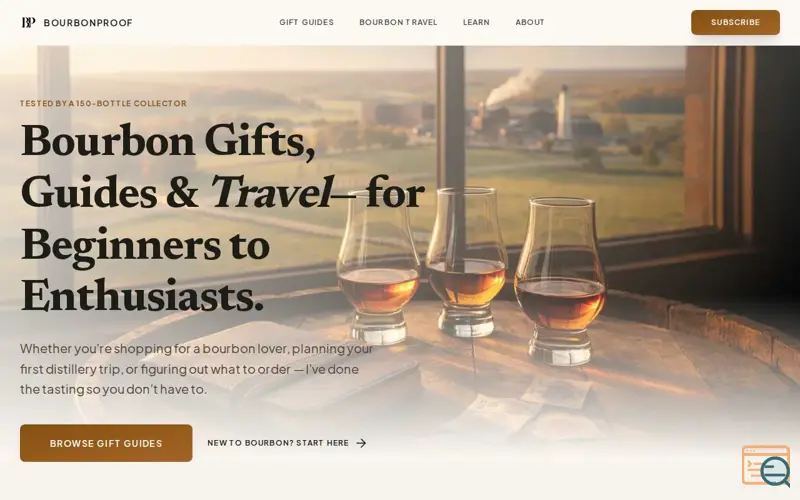 Screenshot of BourbonProof