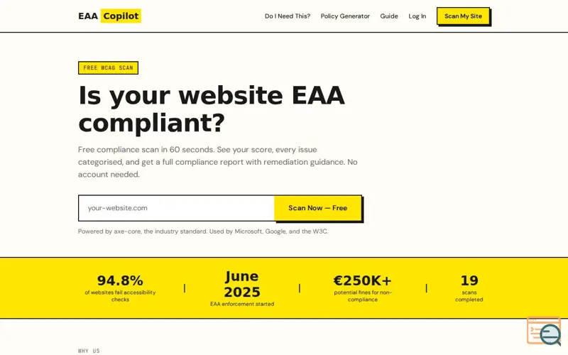 Screenshot of EAA Compliance Copilot