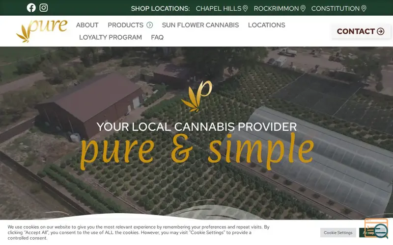 Screenshot of Pure Cannabis