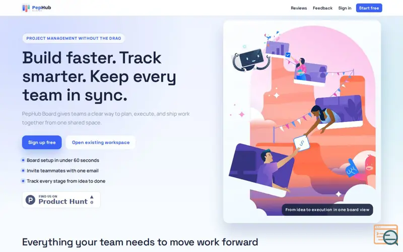 Screenshot of PepHub Board