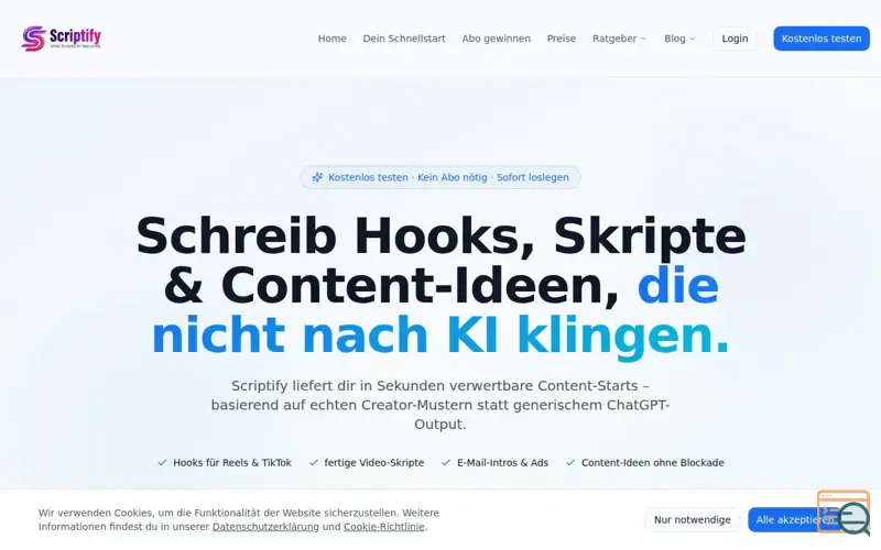 Screenshot of Scriptify Pro