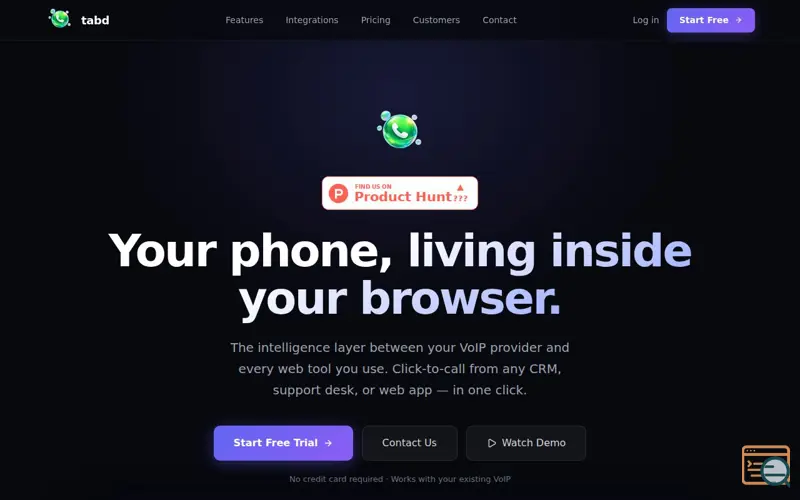 Screenshot of Tabydial: Calling for Sales Teams