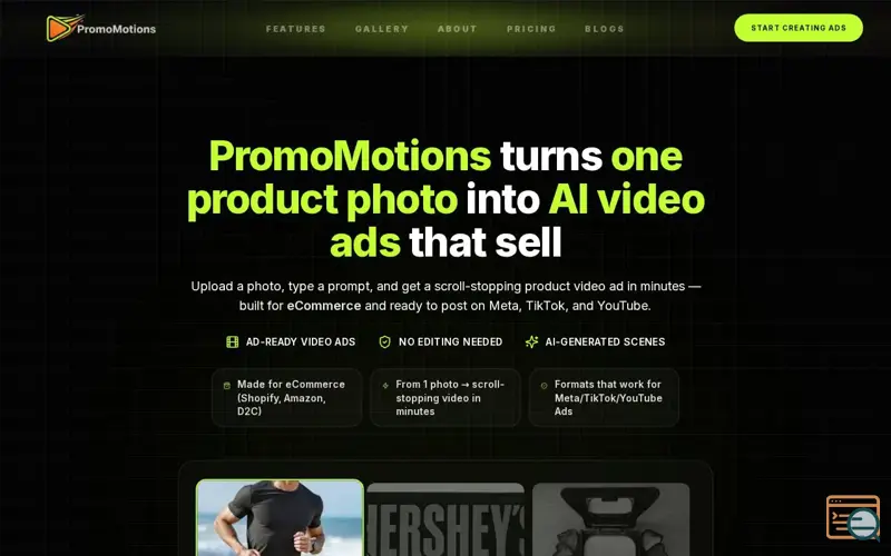 Screenshot of PromoMotions
