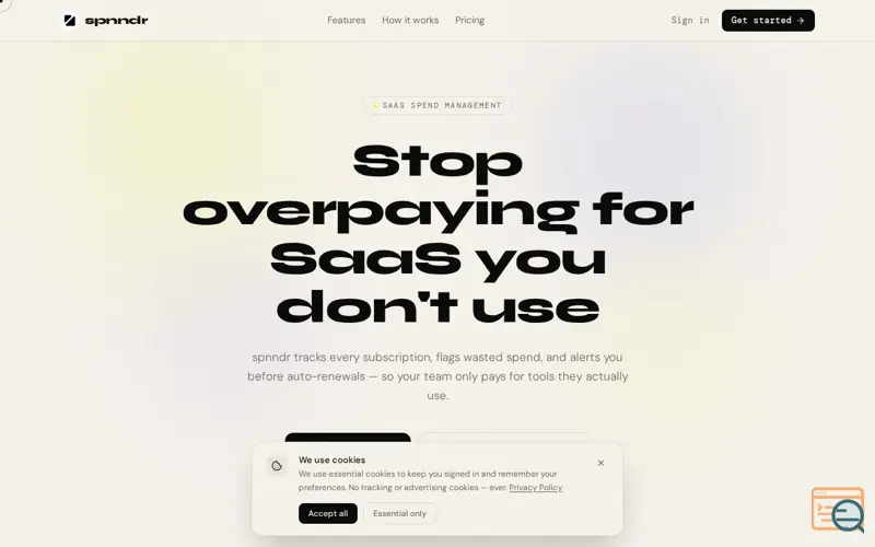 Screenshot of spnndr