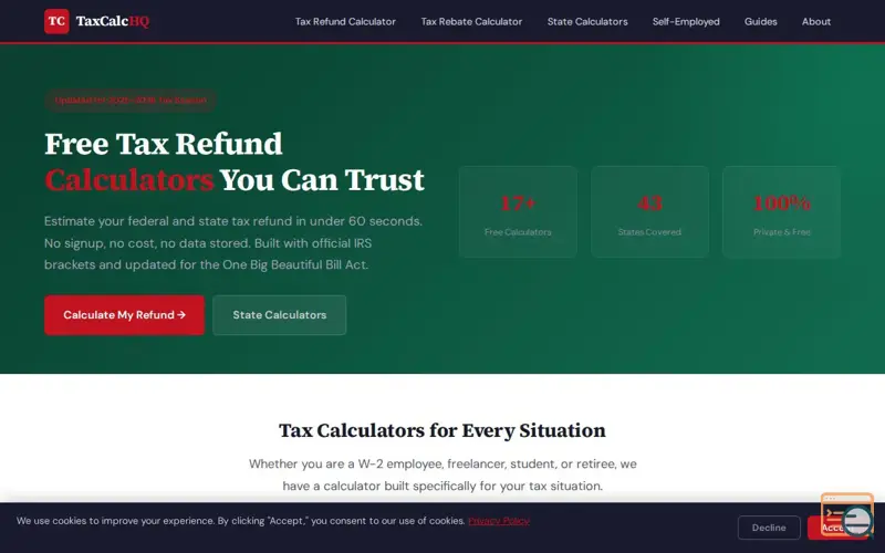 Screenshot of TaxCalcHQ