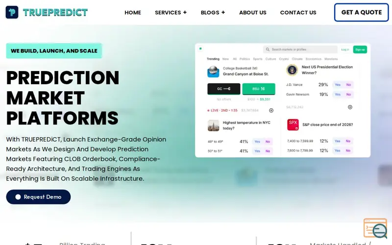 Screenshot of Prediction Market Software