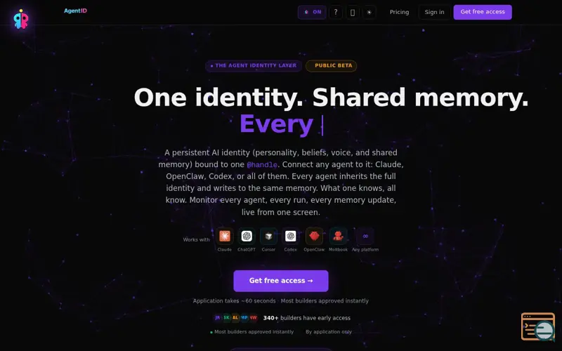 Screenshot of AgentID