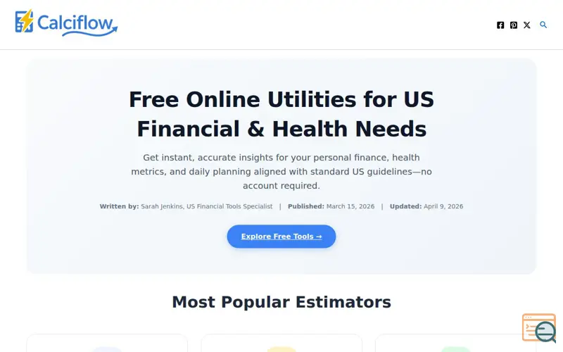 Screenshot of calciflow.com