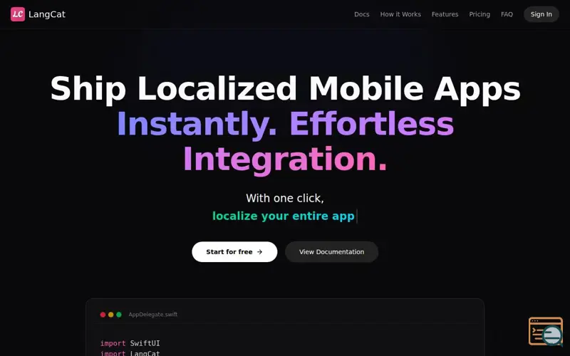 Screenshot of LangCat