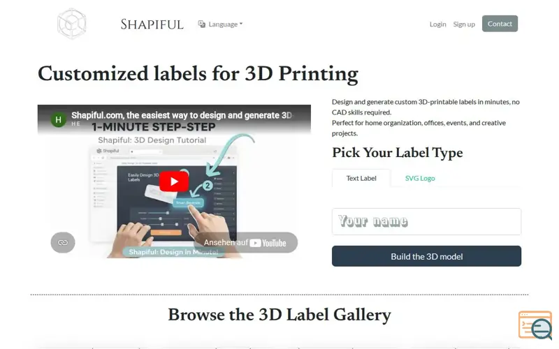 Screenshot of shapiful