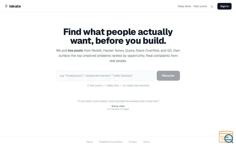 Screenshot of Ideate