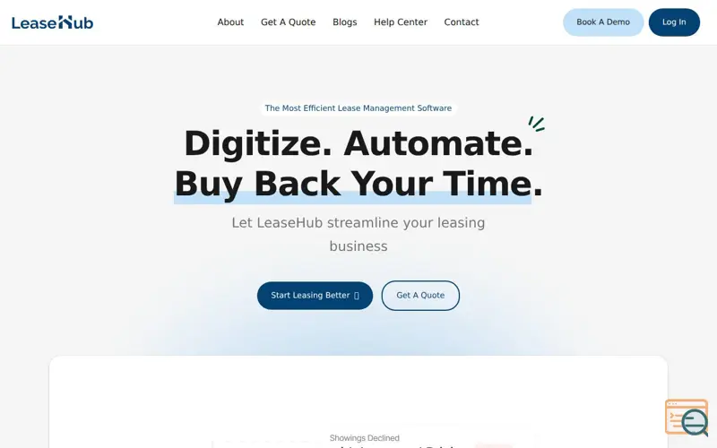 Screenshot of LeaseHub