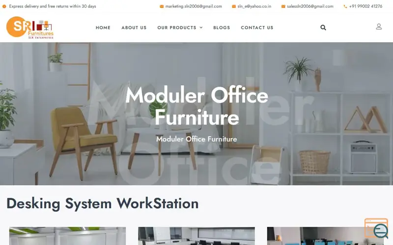 Screenshot of SLN Enterprises - Sri Furniture