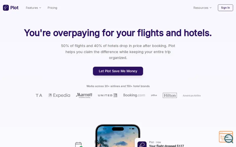 Screenshot of Plot Travel