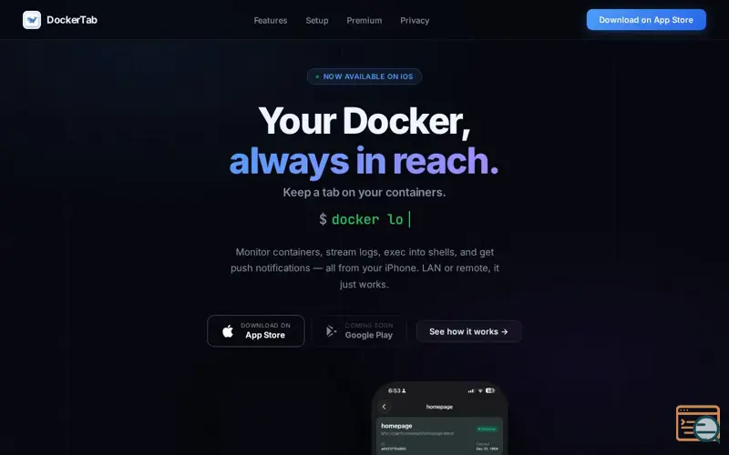 Screenshot of DockerTab