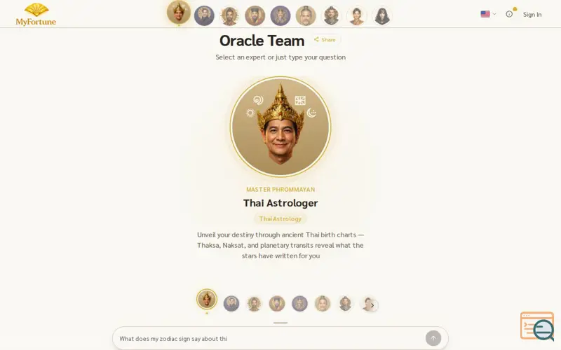 Screenshot of MyFortune