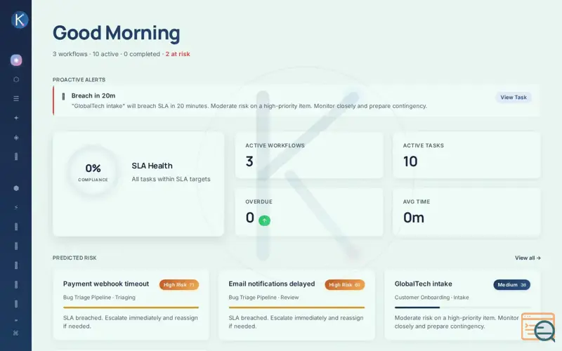 Screenshot of Kinetics — Intelligent Workflow Engine