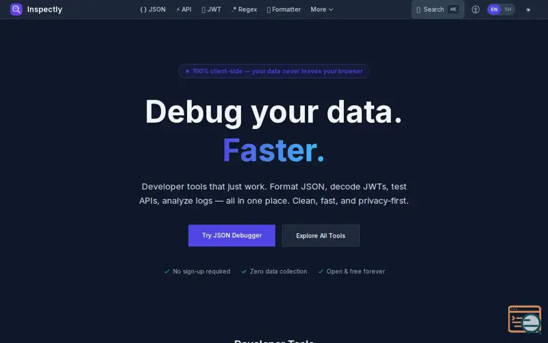 Screenshot of inspectly.dev