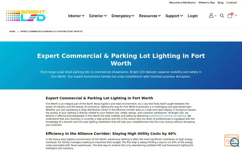 Screenshot of Parking Lot & Retail LED