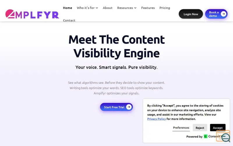 Screenshot of Amplfyr