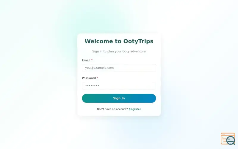 Screenshot of OotyTrips — Plan Your Ooty Adventure