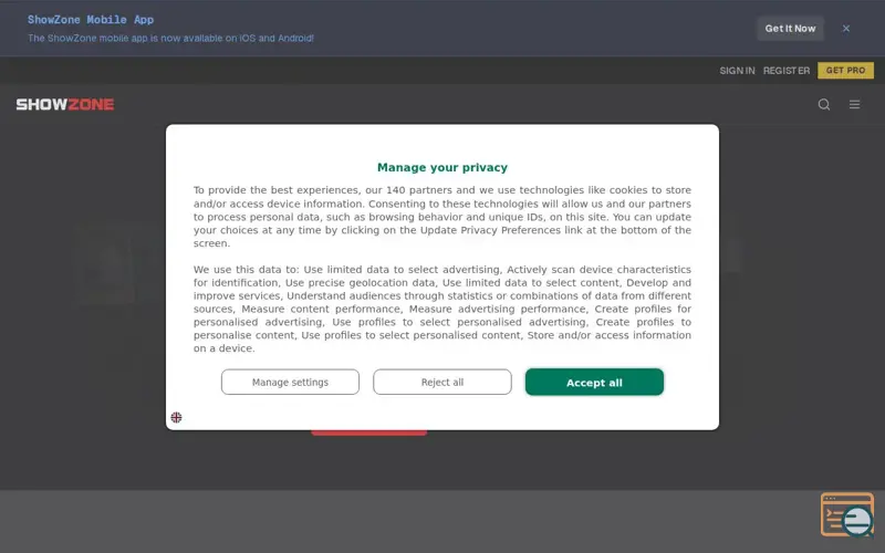 Screenshot of ShowZone