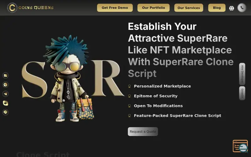 Screenshot of SuperRare Clone Script