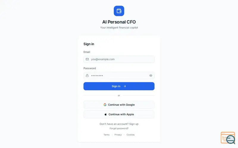 Screenshot of AI Personal CFO