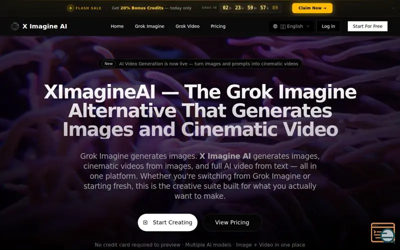 Screenshot of XImagineAI