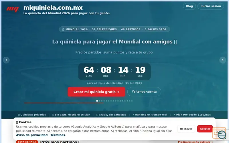 Screenshot of Miquiniela.com.mx