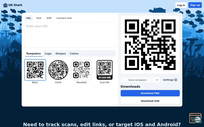 Screenshot of QR Shark