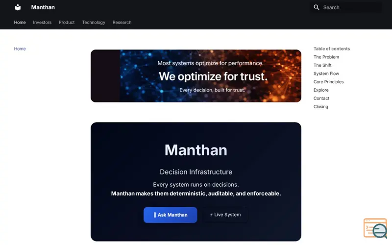 Screenshot of Manthan