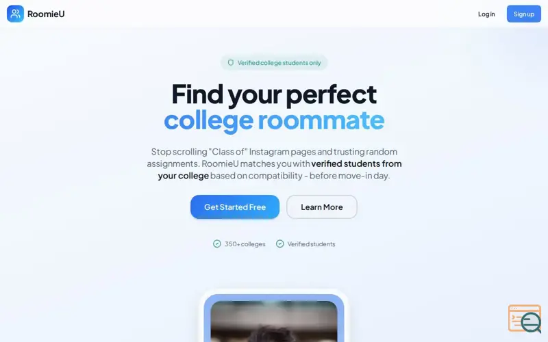 Screenshot of RoomieU