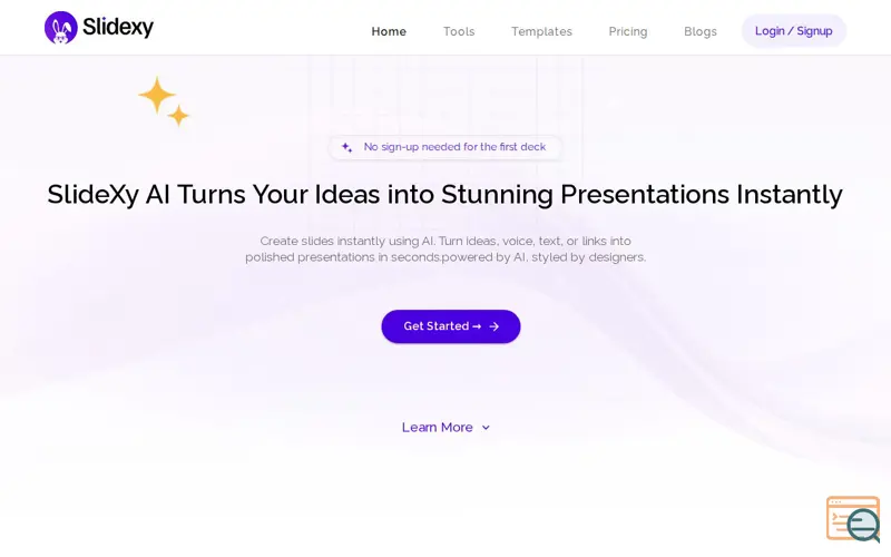 Screenshot of SlideXY AI