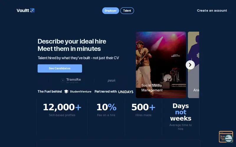 Screenshot of Vaultt